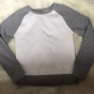grey and white sweater